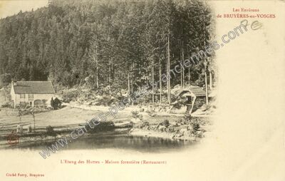 Carte postale ancienne Etang des Huttes — Bruyères (Vosges)