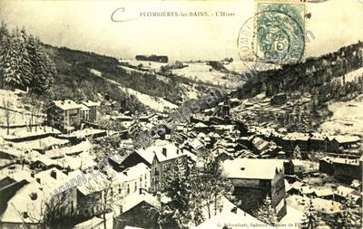 Carte postale ancienne L'Hiver — Plombières-les-Bains (Vosges)