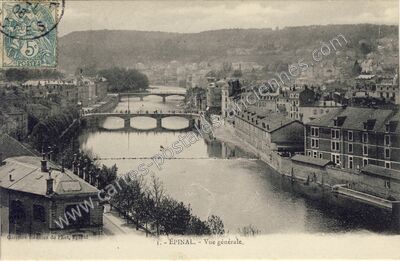 Carte postale ancienne Vue générale — Épinal (Vosges)