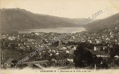 Carte postale ancienne Panorama de la Ville et du Lac — Gérardmer (Vosges)