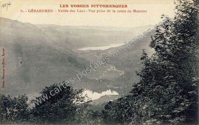 Carte postale ancienne Vallée des Lacs - Vue prise de la route de Munster — Gérardmer (Vosges)