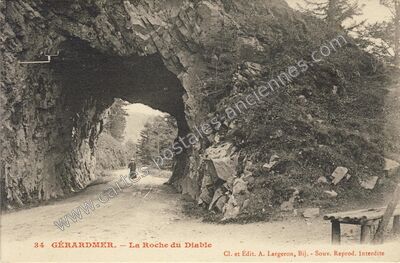 Carte postale ancienne La Roche du Diable — Gérardmer (Vosges)