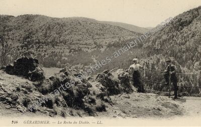 Carte postale ancienne La Roche du Diable — Gérardmer (Vosges)