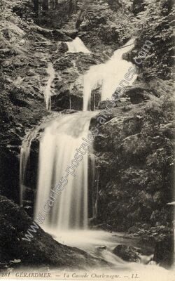 Carte postale ancienne La Cascade Charlemagne — Gérardmer (Vosges)