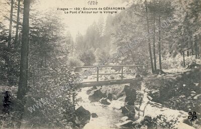 Carte postale ancienne Pont d'Amour — Gérardmer (Vosges)