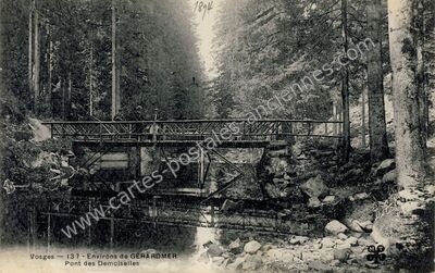 Carte postale ancienne Pont des Demoiselles — Gérardmer (Vosges)