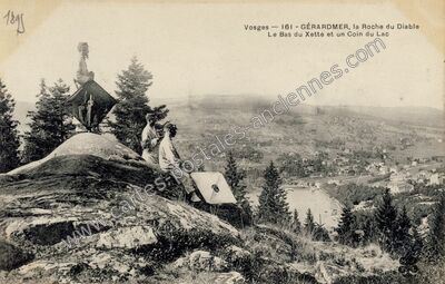 Carte postale ancienne Roche du Diable — Gérardmer (Vosges)