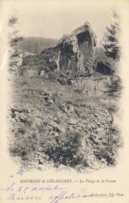 Carte postale ancienne Vierge de la Creuse — Gérardmer (Vosges)