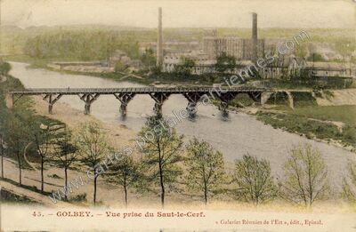 Carte postale ancienne Vue prise du Saut-le-Cerf — Golbey (Vosges)