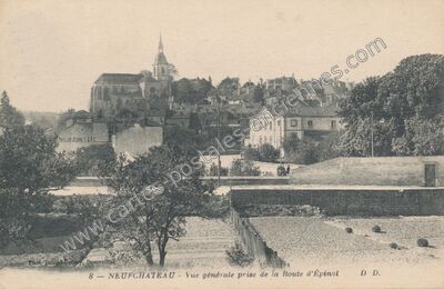 Carte postale ancienne Vue générale prise de la Route d'Épinal — Neufchâteau (Vosges)