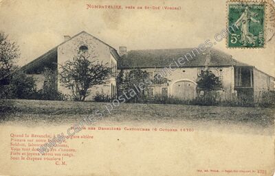 Carte postale ancienne Maison des Dernières Cartouches — Nompatelize (Vosges)