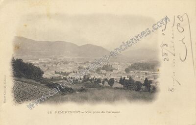 Carte postale ancienne Vue prise du Parmont — Remiremont (Vosges)