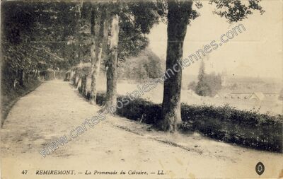 Carte postale ancienne La Promenade du Calvaire — Remiremont (Vosges)