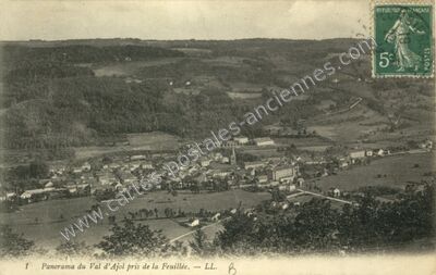 Carte postale ancienne Panorama du Val d'Ajol pris de la Feuillée — Le Val-d'Ajol (Vosges)