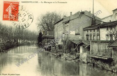 Carte postale ancienne La Mortagne et la Promenade — Rambervillers (Vosges)