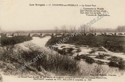 Carte postale ancienne Le Grand Pont — Châtel-sur-Moselle (Vosges)