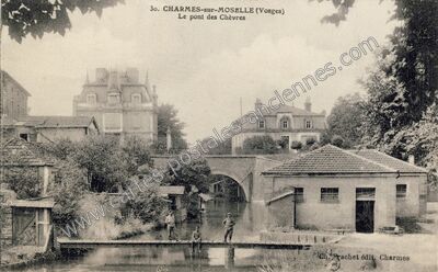Carte postale ancienne Le pont des Chèvres — Châtel-sur-Moselle (Vosges)