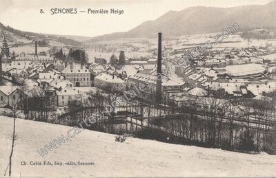 Carte postale ancienne Première Neige — Senones (Vosges)