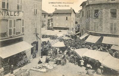 Carte postale ancienne Place Notre-Dame — Eymoutiers (Haute-Vienne)