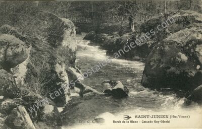 Carte postale ancienne Bords de la Glane - Cascade Gay-Gérald — Saint-Junien (Haute-Vienne)