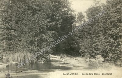 Carte postale ancienne Bords de la Glane - Site Corot — Saint-Junien (Haute-Vienne)