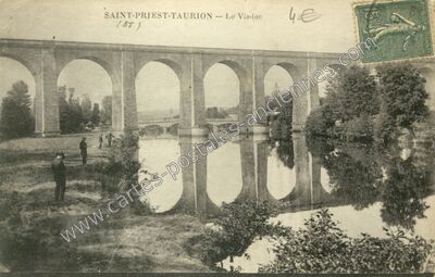 Carte postale ancienne Le Viaduc — Saint-Priest-Taurion (Haute-Vienne)