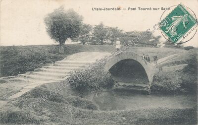 Carte postale ancienne Pont Tourné sur Sane — L'Isle-Jourdain (Vienne)
