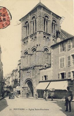 Carte postale ancienne Eglise Saint-Porchaire — Poitiers (Vienne)