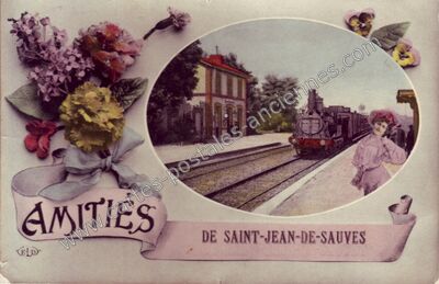 Carte postale ancienne AMITIÉS — Saint-Jean-de-Sauves (Vienne)