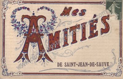 Carte postale ancienne Mes Amitiés — Saint-Jean-de-Sauves (Vienne)