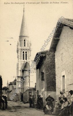 Carte postale ancienne Eglise Ste-Radegonde d'Yversais par Neuville de Poitou — Yversay (Vienne)