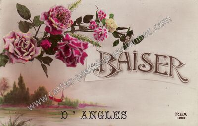 Carte postale ancienne Un BAISER — Angles (Vendée)
