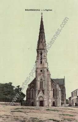 Carte postale ancienne L'Eglise — Bournezeau (Vendée)