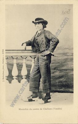 Carte postale ancienne Maraichin du canton — Challans (Vendée)