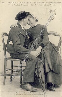 Carte postale ancienne Le Maraîchinage — Challans (Vendée)