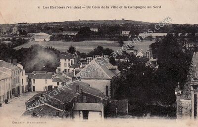 Carte postale ancienne Un Coin de la Ville et la Campagne au Nord — Les Herbiers (Vendée)
