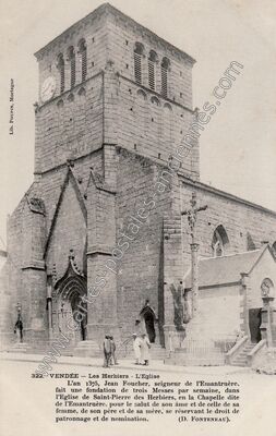 Carte postale ancienne L'Eglise — Les Herbiers (Vendée)