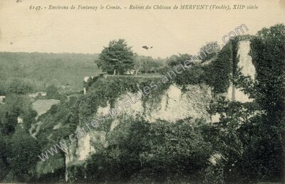 Carte postale ancienne Ruines du Château de MERVENT — Mervent (Vendée)