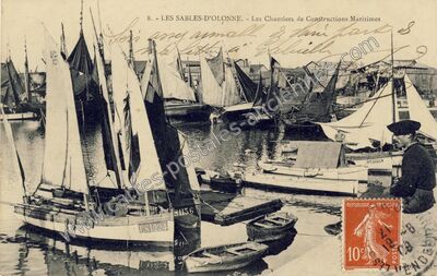 Carte postale ancienne Les Chantiers de Constructions Maritimes — Les Sables-d'Olonne (Vendée)