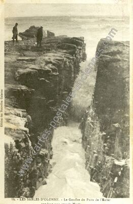 Carte postale ancienne Le Gouffre du Puits de l'Enfer — Les Sables-d'Olonne (Vendée)