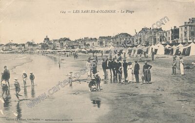 Carte postale ancienne La Plage — Les Sables-d'Olonne (Vendée)