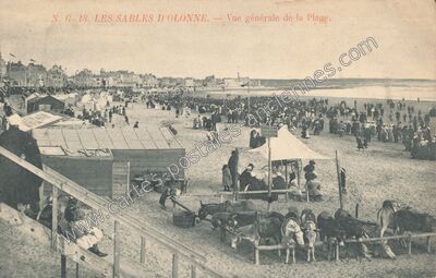 Carte postale ancienne Vue générale de la Plage — Les Sables-d'Olonne (Vendée)