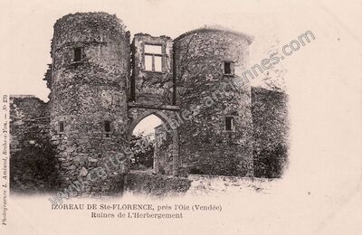 Carte postale ancienne Izoreau de Ste-Florence, ruines de l'hébergement — Sainte-Florence (Vendée)