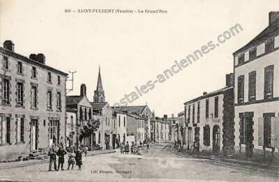 Carte postale ancienne La Grand'Rue — Saint-Fulgent (Vendée)