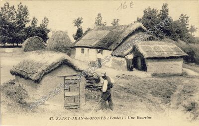 Carte postale ancienne Une Bourrine — Saint-Jean-de-Monts (Vendée)