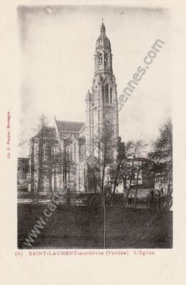 Carte postale ancienne L'Église — Saint-Laurent-sur-Sèvre (Vendée)