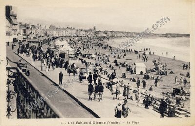 Carte postale ancienne La Plage — Les Sables-d'Olonne (Vendée)
