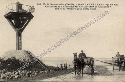 Carte postale ancienne Ile de Noirmoutier - Le passage du Goâ — Barbâtre (Vendée)