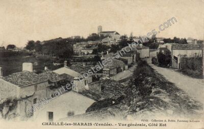 Carte postale ancienne Vue générale, Côté Est — Chaillé-les-Marais (Vendée)