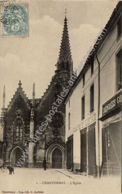 Carte postale ancienne L'Eglise — Chantonnay (Vendée)